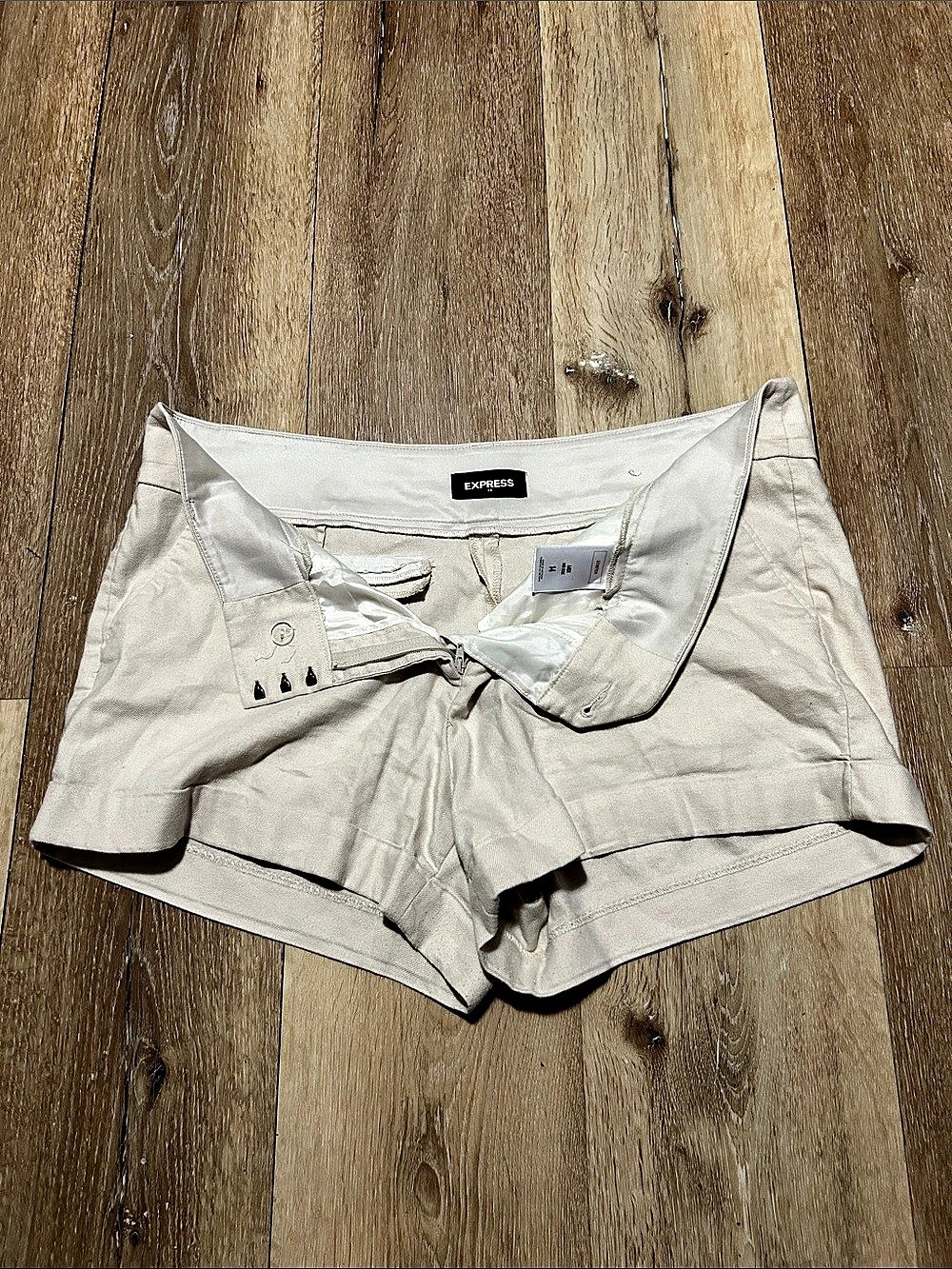 Express Women's High Waist Shorts Beige Size 14